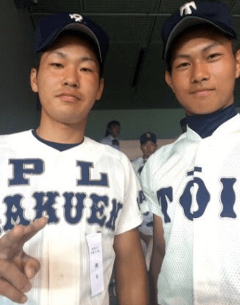 藤原恭大さんの兄の海成さん（PL学園で野球部に所属していたときの画像）